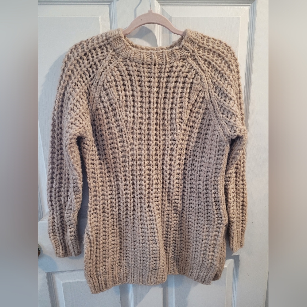 Zara Hand Made Chunky Cable Knit Long Sweater